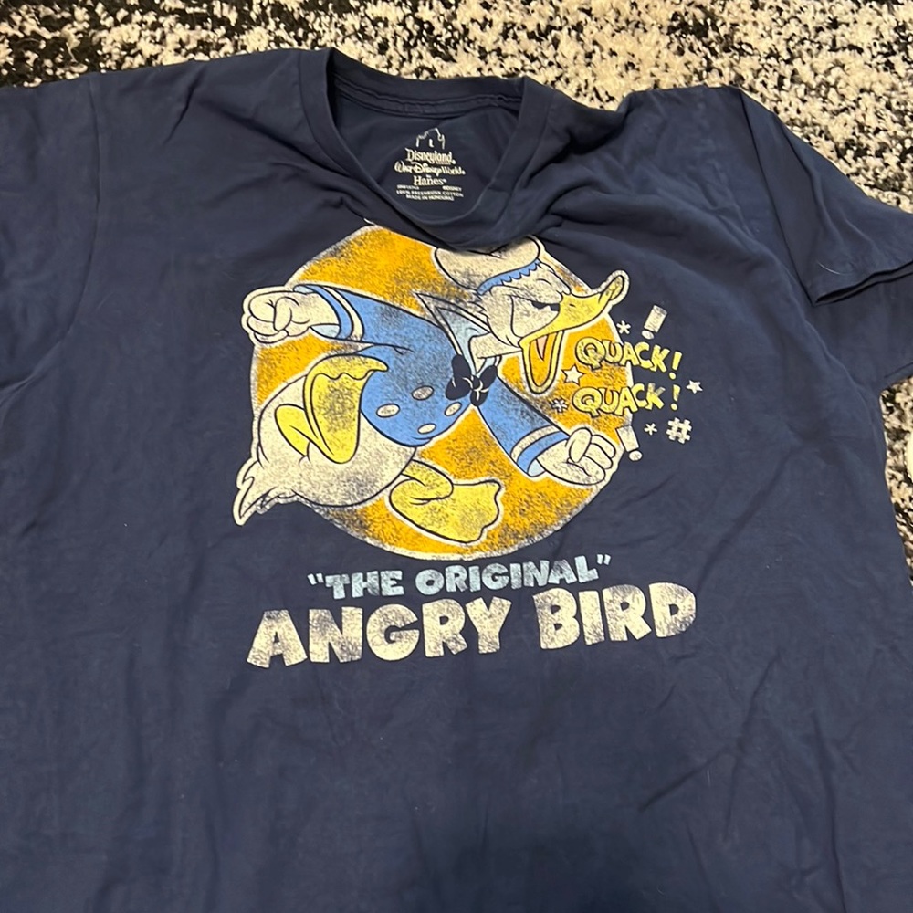 Donald Duck T-shirt‎ Hanes Disneyland Disney World size Large Navy Cotton Tee